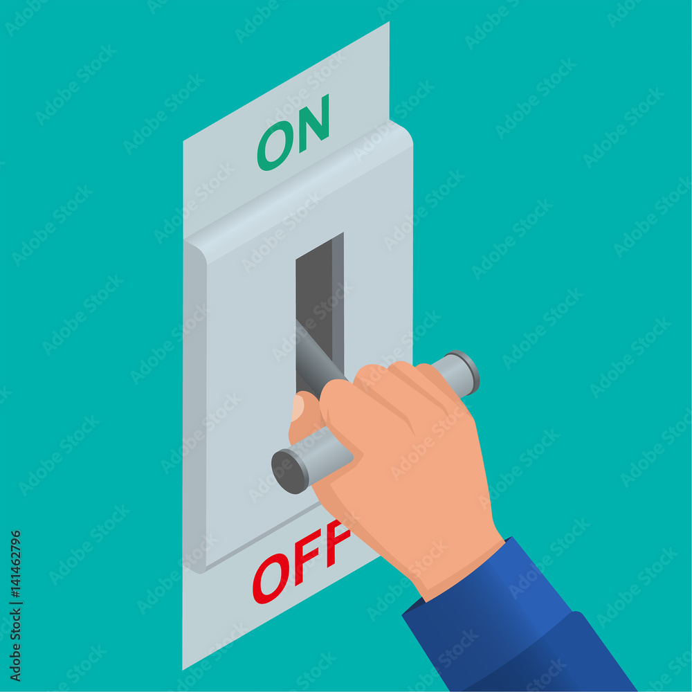 Isometric icon of electric knife switch Stock Vector | Adobe Stock