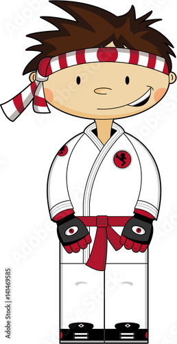 Cute Cartoon Karate Boy Character - Buy this stock vector and ...