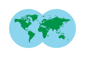 Wall Mural - world map blue