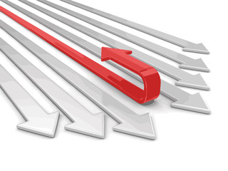 Poster - 3d Arrow back. Image with clipping path