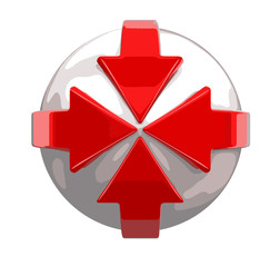 Poster - Arrows around sphere. Image with clipping path