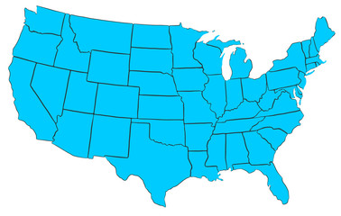 Poster - Map of USA. Image with clipping path.