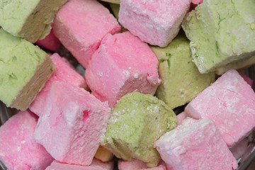 Wall Mural - Marshmallows. Background or texture of colorful marshmallows.