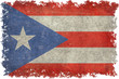 Flag of Puerto Rico with Vintage textures and edges