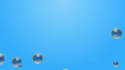 Poster - Loopable 3d background with oil colored liquid moves from bottom to top.  Particles metaball 3d generated simulation.
