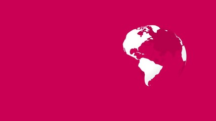 Wall Mural - rotating globe world on red background