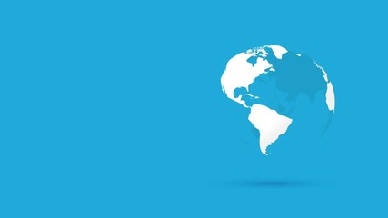 Wall Mural - rotating globe world on blue background