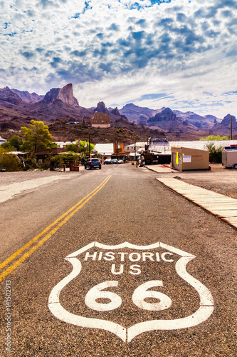 Bild auf Leinwand Route 66 V2 Arizona Highway Panorama Leinwandbild Wandbild