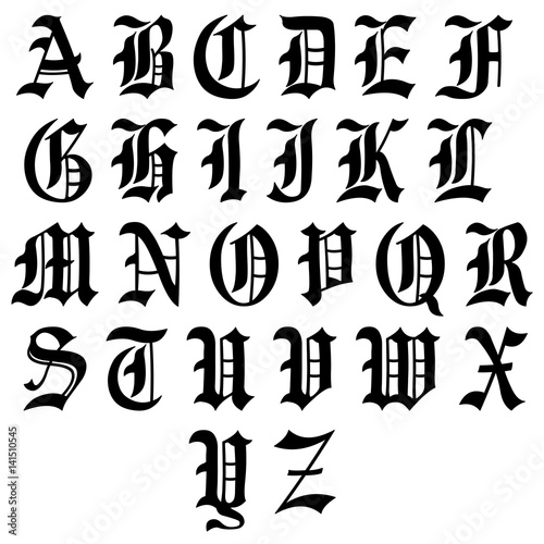 lettre calligraphie gothique