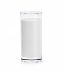 Glass of milk isolated on white