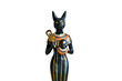 The Goddess Bastet - Role in ancient Egypt on white background. Bastet was a goddess in ancient Egyptian religion. 