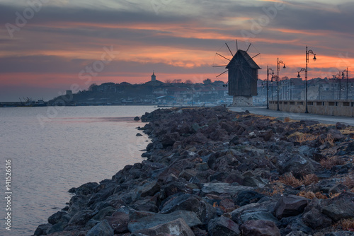 Fotografija Old windmill in the ancient town of Nesebar in Bulgaria
