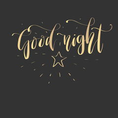 Wall Mural - Modern lettering quote, hand written vector calligraphy - 'good night'