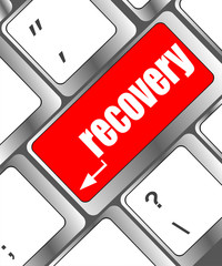 Poster - key with recovery text on laptop keyboard button