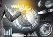 © adam121 - Hand of businesswoman pressing with finger icon on media screen