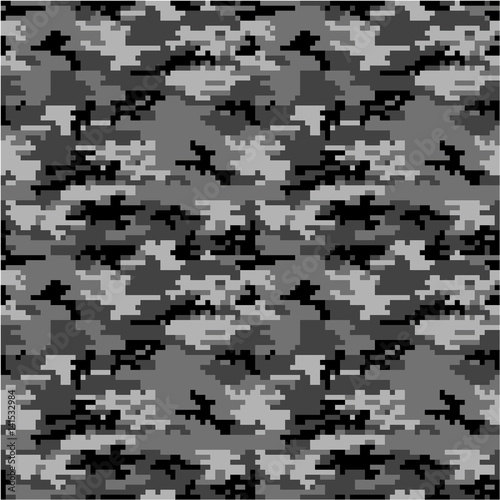 Fotografía Army or Military Special Forces Digital Camouflage Seamless Vector Pattern or Se
