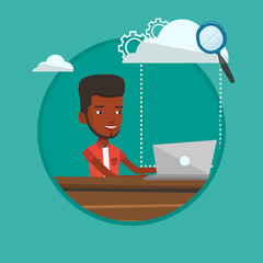 Poster - cloud computing technology vector illustration.