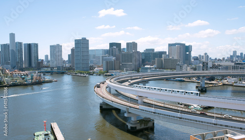 Tokyo Bay Area And Yurikamome Train ゆりかもめ Stock Photo Adobe Stock
