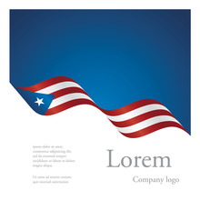 New Brochure Abstract Design Modular Pattern Of Wavy Flag Ribbon Of Puerto Rico
