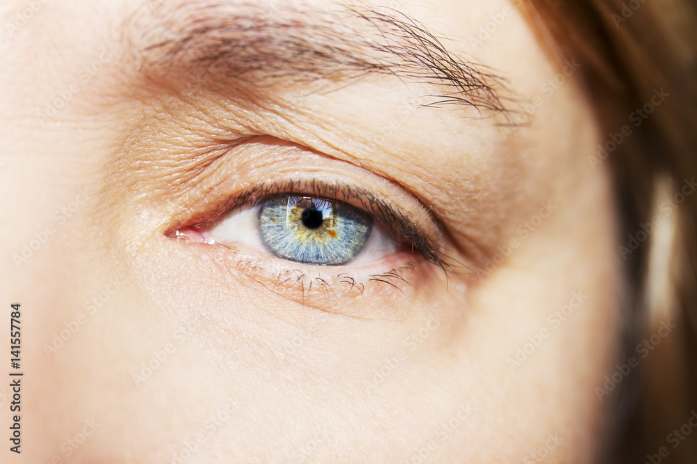 A beautiful insightful look woman's eye. Close up shot - obrazy, fototapety, plakaty 