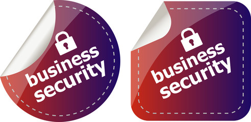 Poster - business security stickers label tag set isolated on white