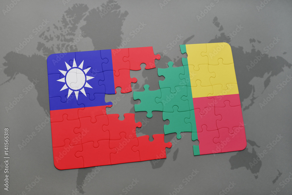Stock-Foto „puzzle with the national flag of taiwan and benin on a ...