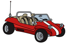 Funny Red Dune Buggy