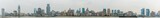 Fototapeta Miasto - panoramic view of River Boats on the Huangpu River and as Background the Skyline of the Northern Part of Puxi