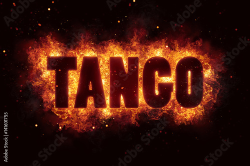 dance tango text on fire flames explosion burning Принти на полотні