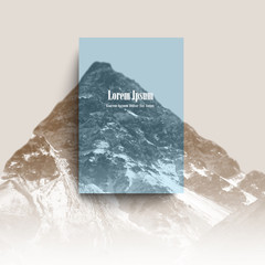 Canvas Print - Mountain landscape with transparent blue space for creative design
