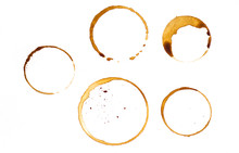 Some Kind Of Coffee Cup Rings Isolated On A White Background, Background, Texture