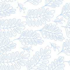 Seamless pattern vector floral background with hand drawn branches for textile, wrapping paper, adult cololring book etc.