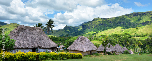 Panoramic view of Navala village Fiji Tableau sur Toile