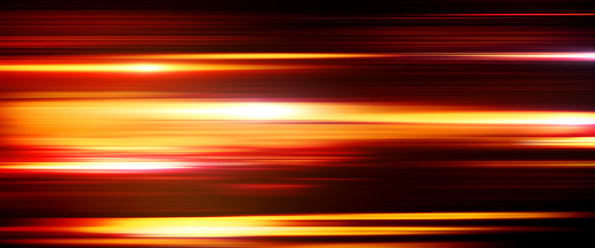 Digital light and stripes moving fast over dark background. 3d Illustration
