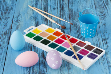 Wall Mural - Painting hndmade easter eggs