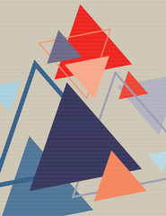 Poster - Abstract retro poster with triangles. Vector graphic layout