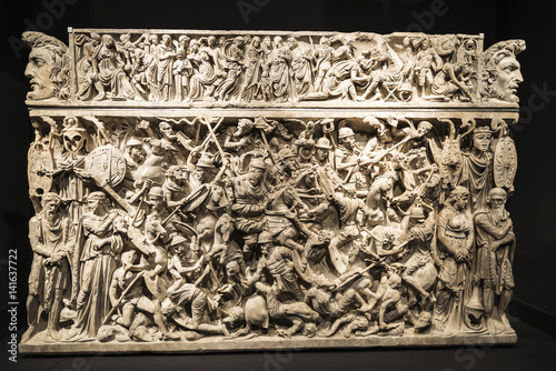 Cuadros en Lienzo The Portonaccio sarcophagus in Rome, Italy