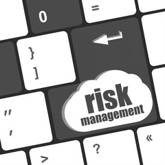 Poster - Keyboard with risk management button, internet concept