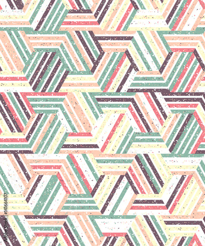 Obraz w ramie Abstract seamless pattern of a plurality of triangles and stripes. Textured background.