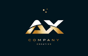 ax a x  white yellow gold golden luxury alphabet letter logo icon template