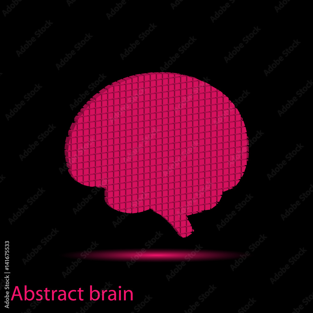 Brain Pixel art logo. Vector logotype design. Vector brain Stock Vector ...