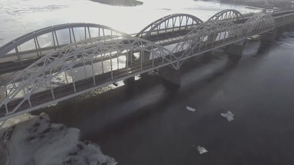 Aufkleber - The bridge from the height of the bird's flight 4k video