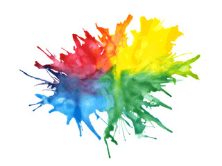 MULTICOLOURED WATERCOLOUR PAINT SPASHES