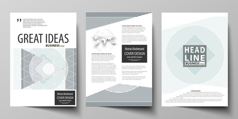 Poster - Business templates for brochure, flyer, report. Cover design template, abstract vector layout in A4 size. Minimalistic background with lines. Gray color geometric shapes forming beautiful pattern.