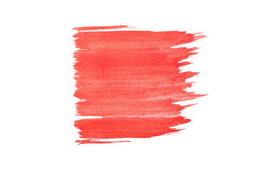 smear the red brush on white background