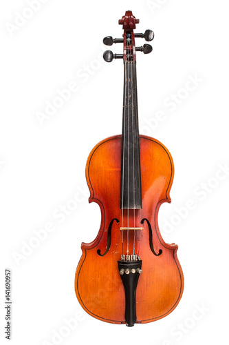 Cuadros en Lienzo Old violin on white background