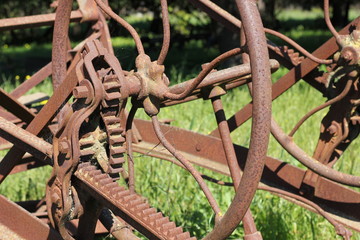 Rusty gear on farm equipment