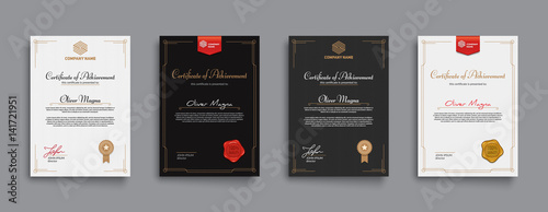 Cuadros en Lienzo Achievement certificate design with badges and seals
