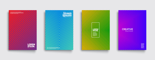 Poster - minimal covers design. cool modern colors. geometric halftone gradients. eps10 vector.