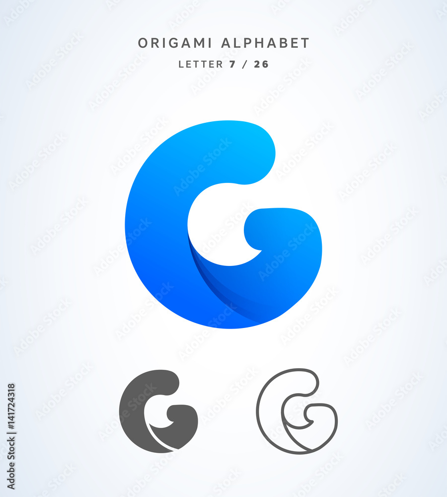 Vector Origami Alphabet Letter G Logo Template Stock Vector Adobe Stock